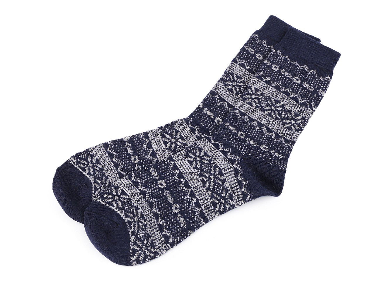 Pánské zimní ponožky norský vzor, barva 4 modrá tmavá