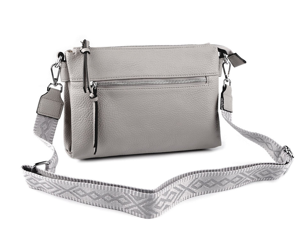 Dámská / dívčí kabelka crossbody s popruhem 28x20 cm, barva 19 šedá světlá