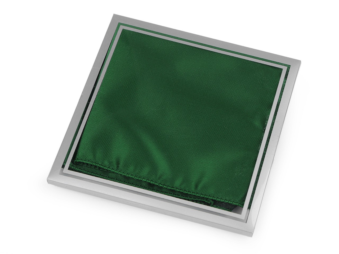 Saténový kapesníček do saka v krabičce, barva 4 zelená tm.