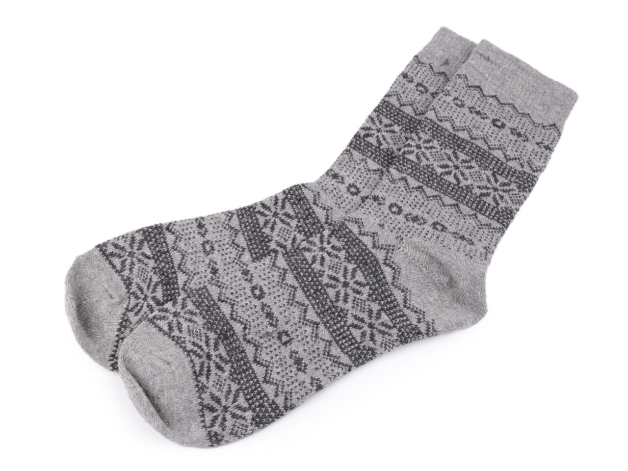 Pánské zimní ponožky norský vzor, barva 1 šedá světlá