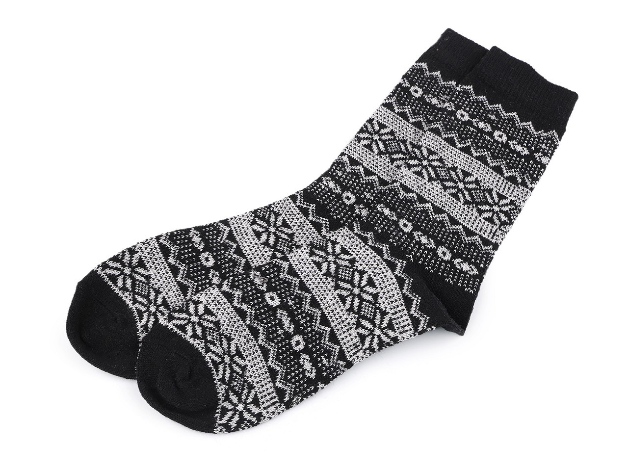 Pánské zimní ponožky norský vzor, barva 5 černá