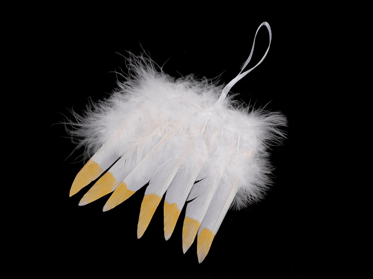 Dekorace andělská křídla s metalickým efektem, barva 2 bílá zlatá