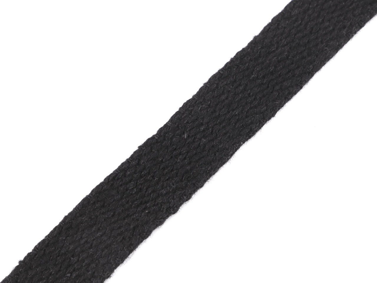 Bavlněný popruh šíře 15 mm, barva černá