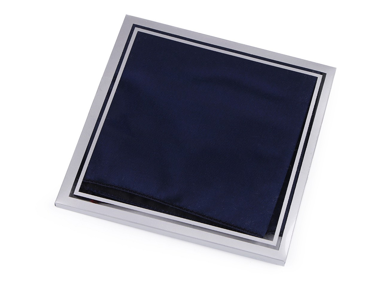 Saténový kapesníček do saka v krabičce, barva 5 modrá tmavá