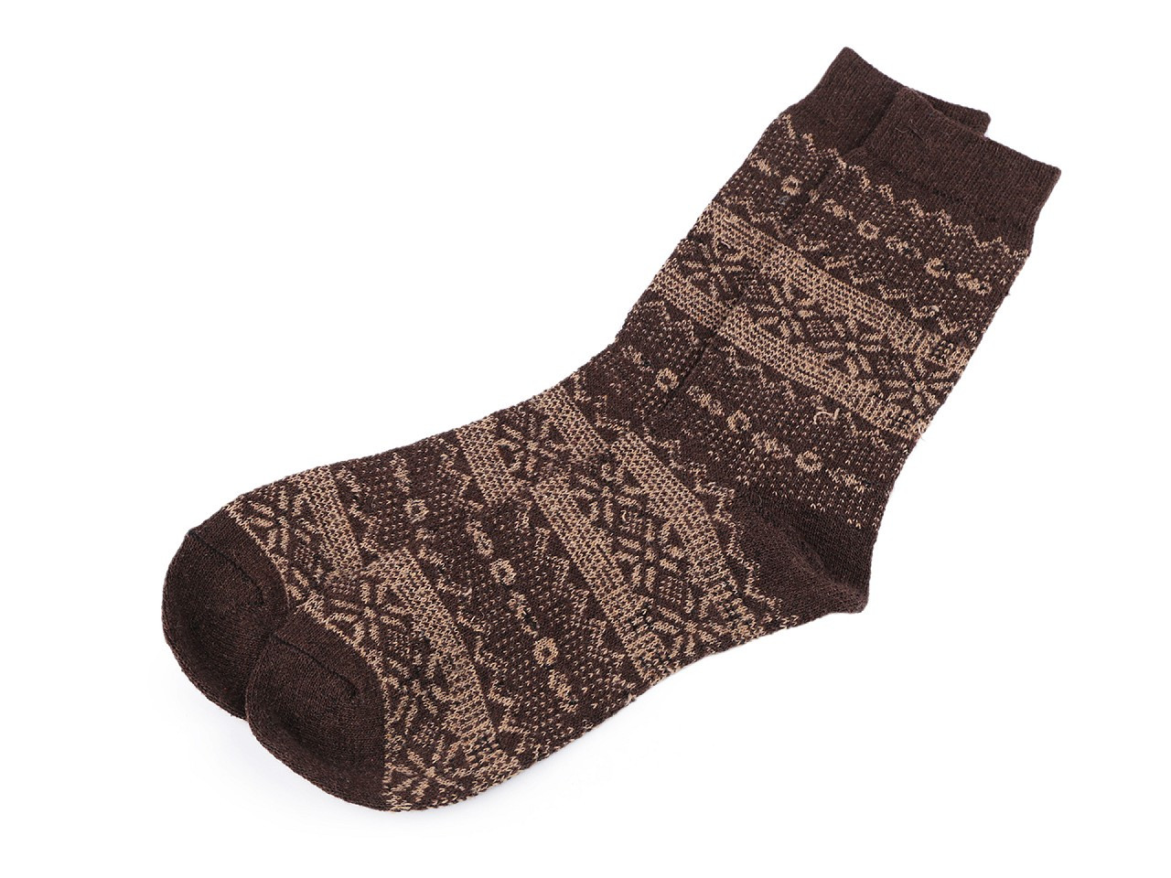 Pánské zimní ponožky norský vzor, barva 3 hnědá