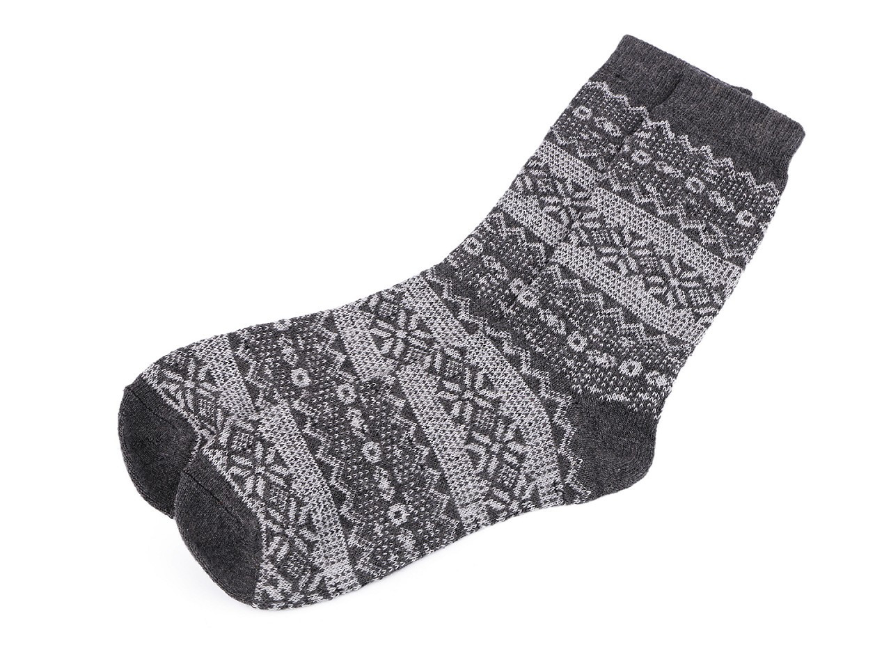 Pánské zimní ponožky norský vzor, barva 2 šedá