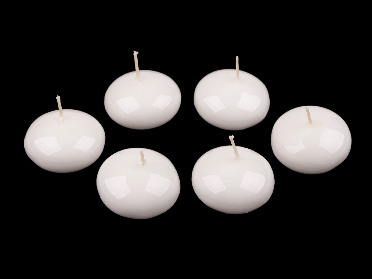 Plovoucí svíčky Ø4,5 cm, barva 1 bílá lesk