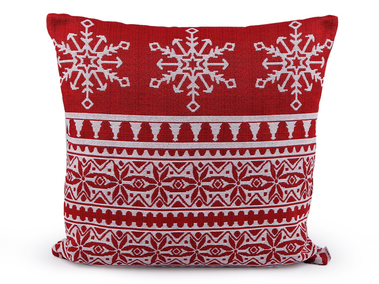 Vánoční dekorační polštář 45x45 cm gobelín, barva 2 červená