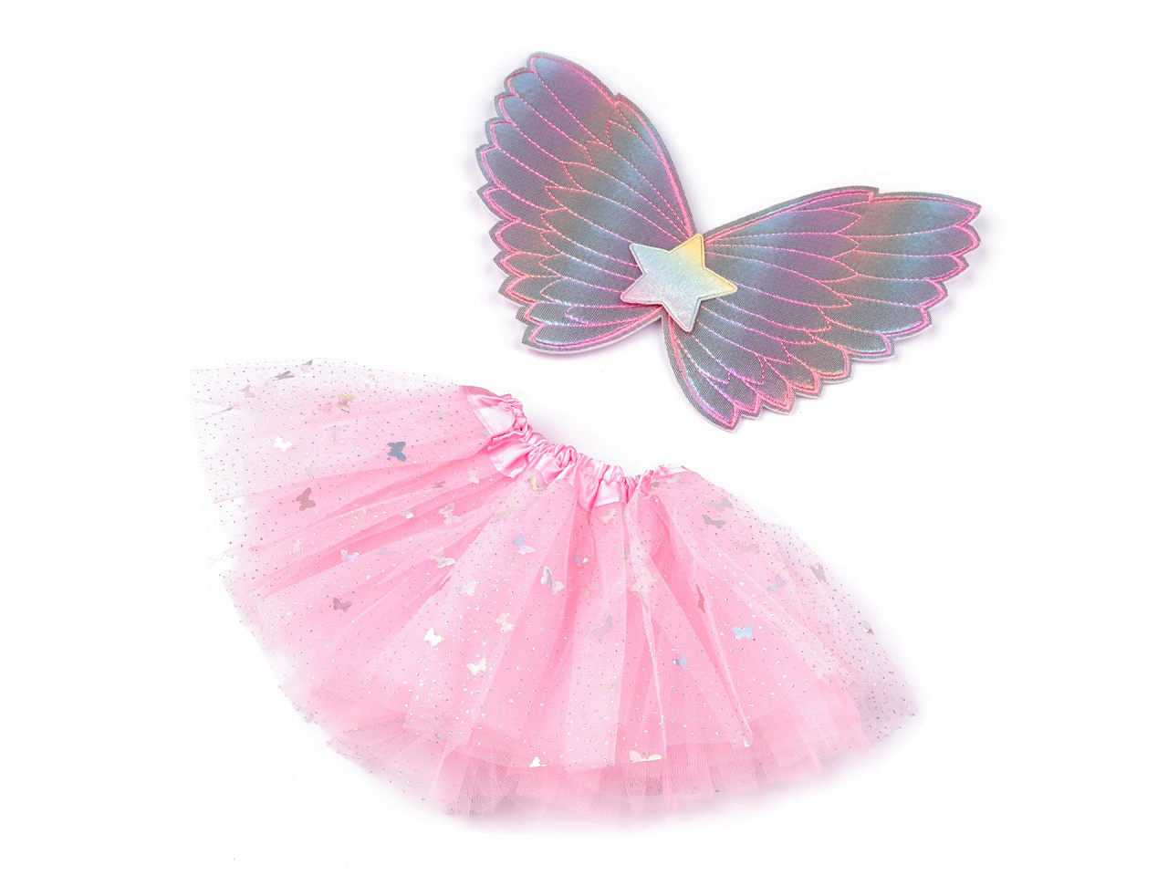 Karnevalový kostým - víla, anděl, jednorožec, barva 1 růžová sv.