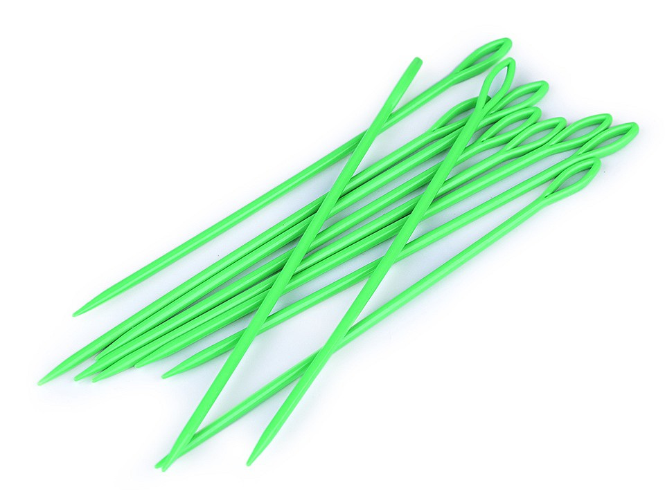 Plastové jehly délka 15 cm tupé, barva 4 zelená sv.