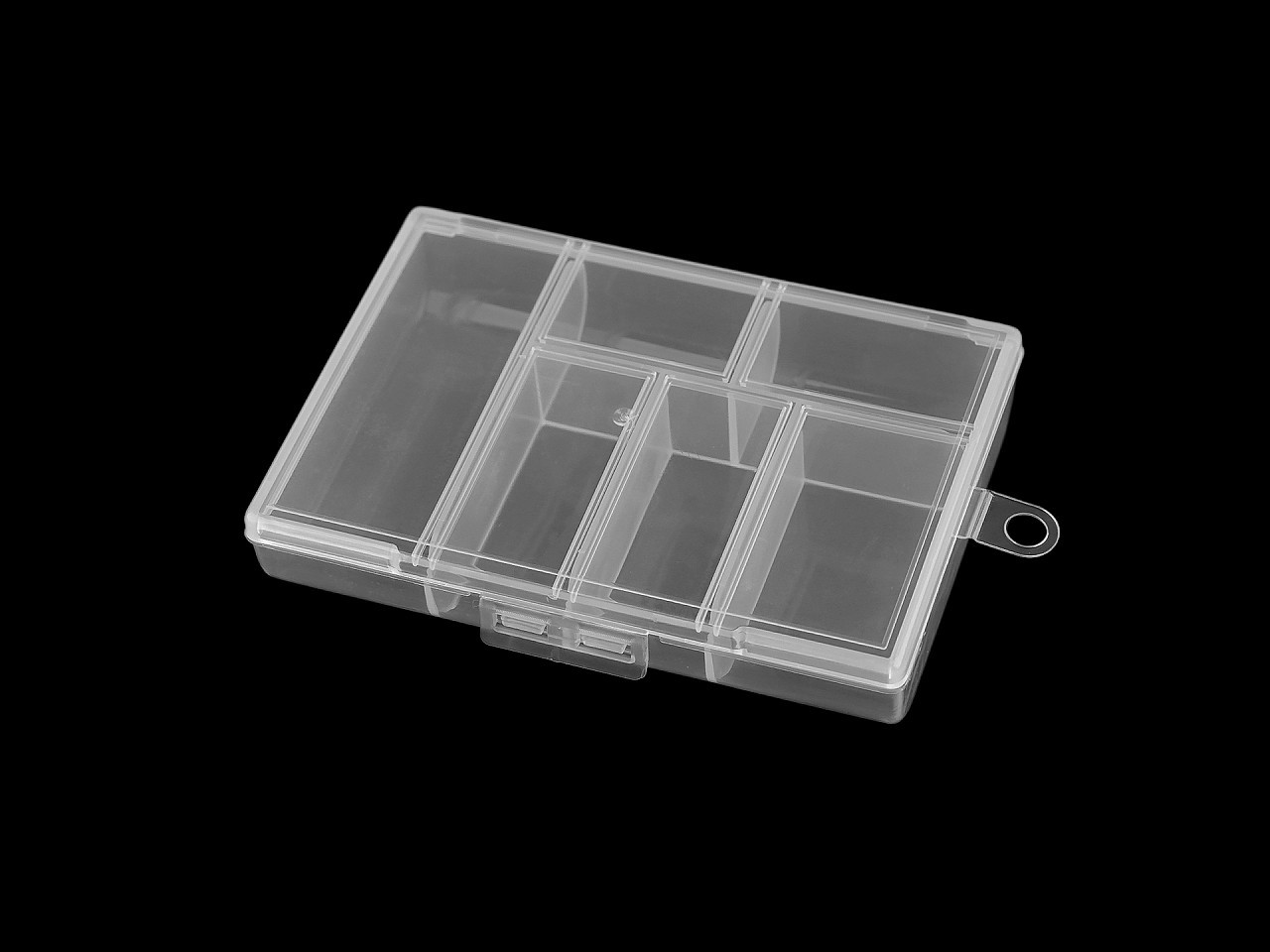 Plastový box / zásobník 8,5x12x2,5 cm, barva transparent