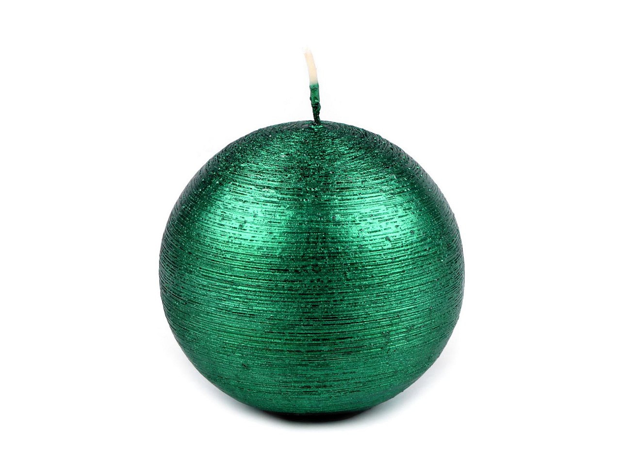 Adventní / vánoční svíčka koule metalický lesk Ø8 cm, barva 5 zelená pastelová