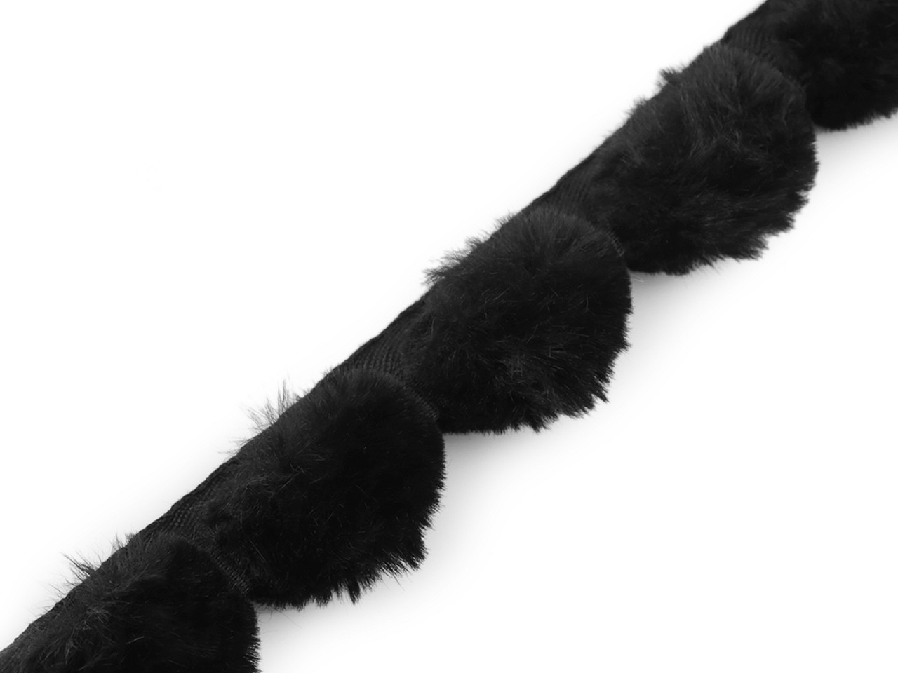 Všívací lemovka / lampas z umělé kožešiny šíře 3 cm, barva 4 černá