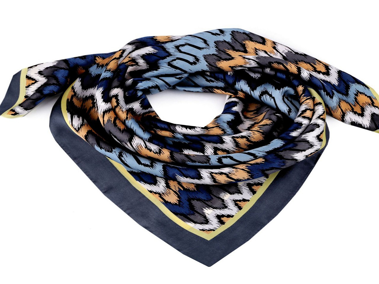 Saténový šátek 70x70 cm, barva 2 modrá