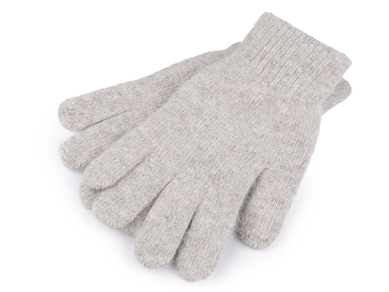 Pletené rukavice unisex, barva 2 šedá nejsvětlejší