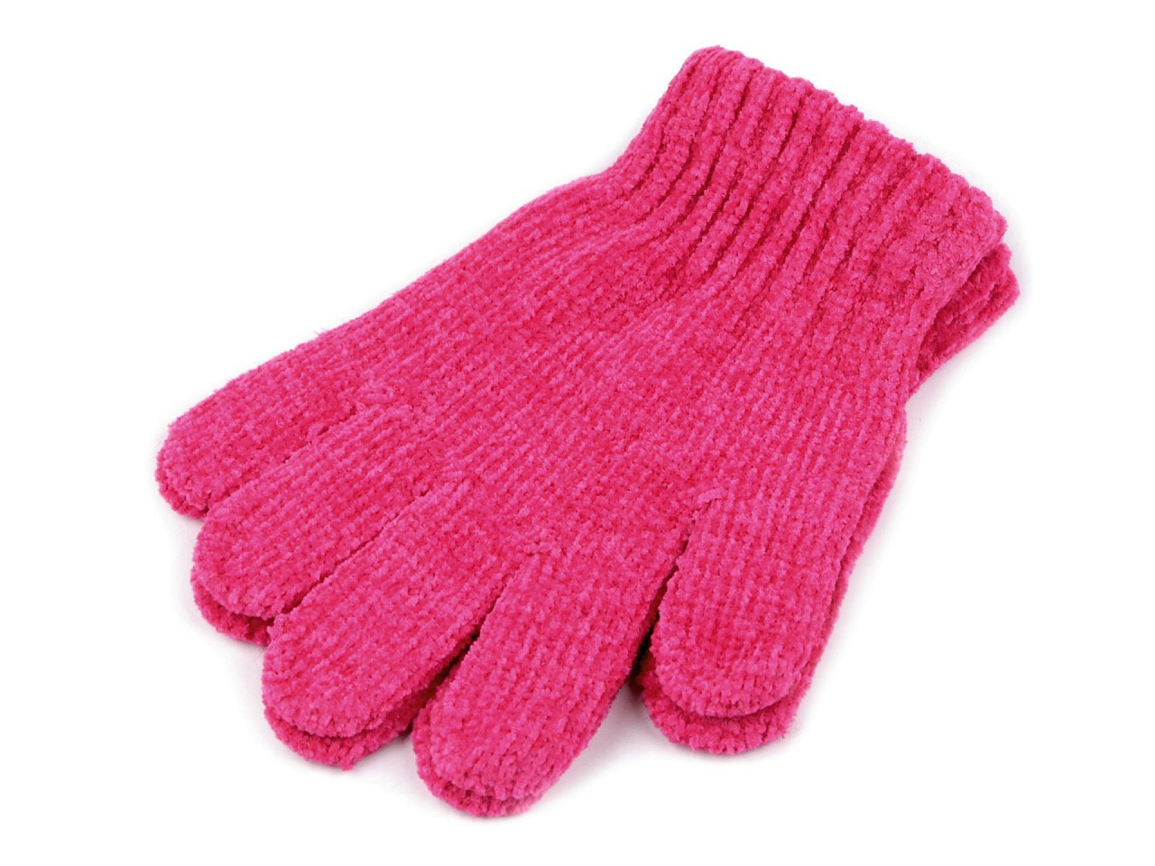 Dětské žinylkové rukavice, barva 1 růžová ostrá
