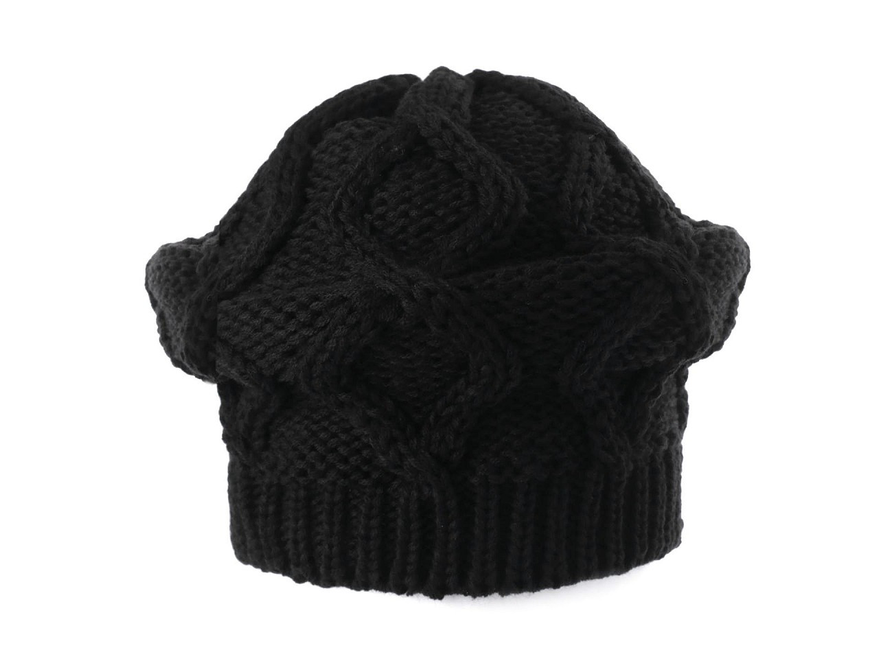 Dámský / dívčí pletený baret, barva 5 černá