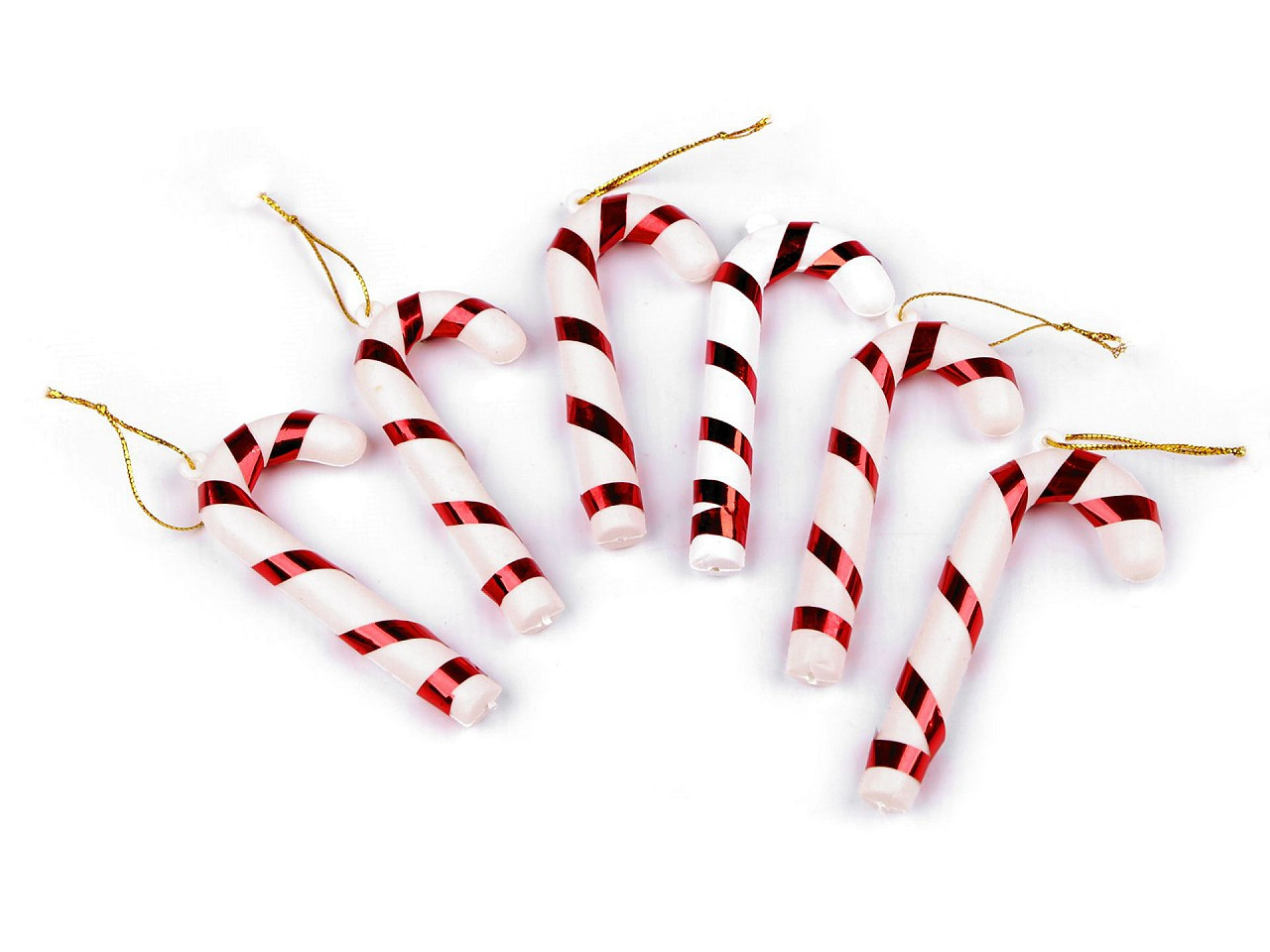 Vánoční hůlka k zavěšení, barva 1 bílá červená