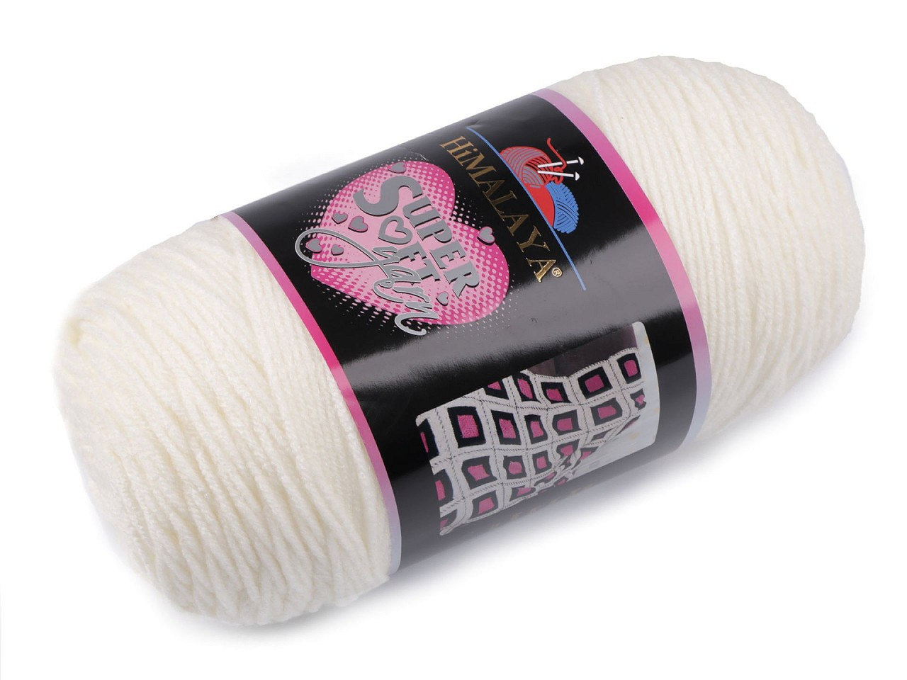Pletací příze Super Soft Yarn 200 g, barva 10 (80812) krémová nejsvět.