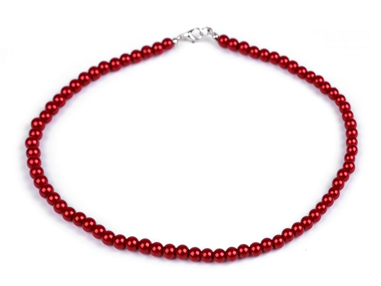 Perlový náhrdelník, barva 4 bordó sv.