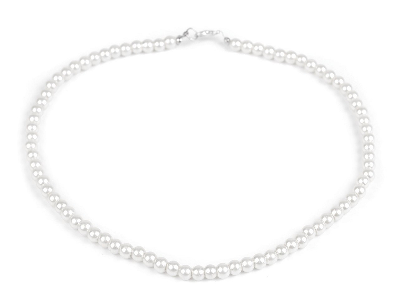 Perlový náhrdelník, barva 1 bílá