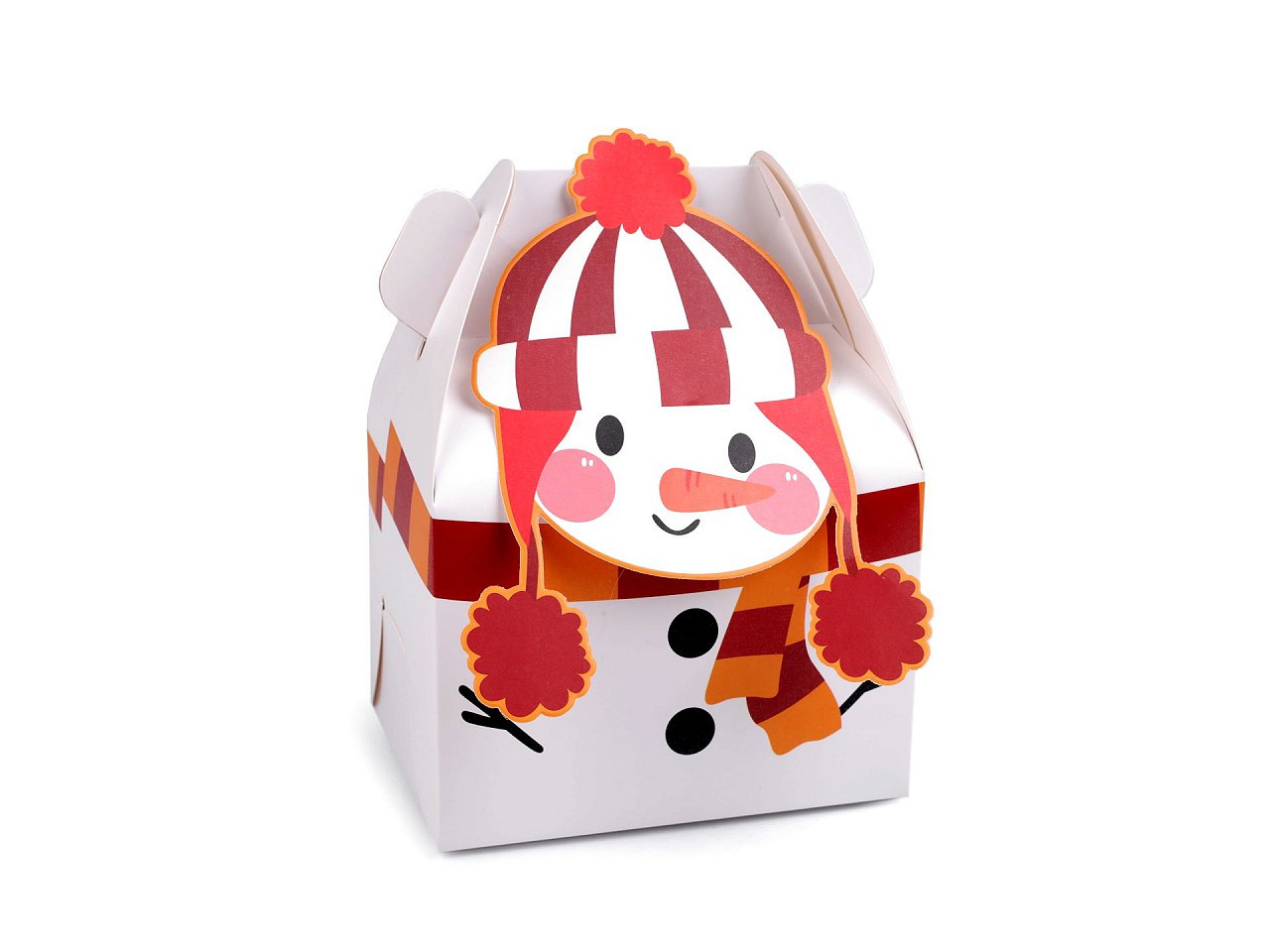 Vánoční dárková krabička sob, Mikuláš, sněhulák, barva 1 bílá sněhulák