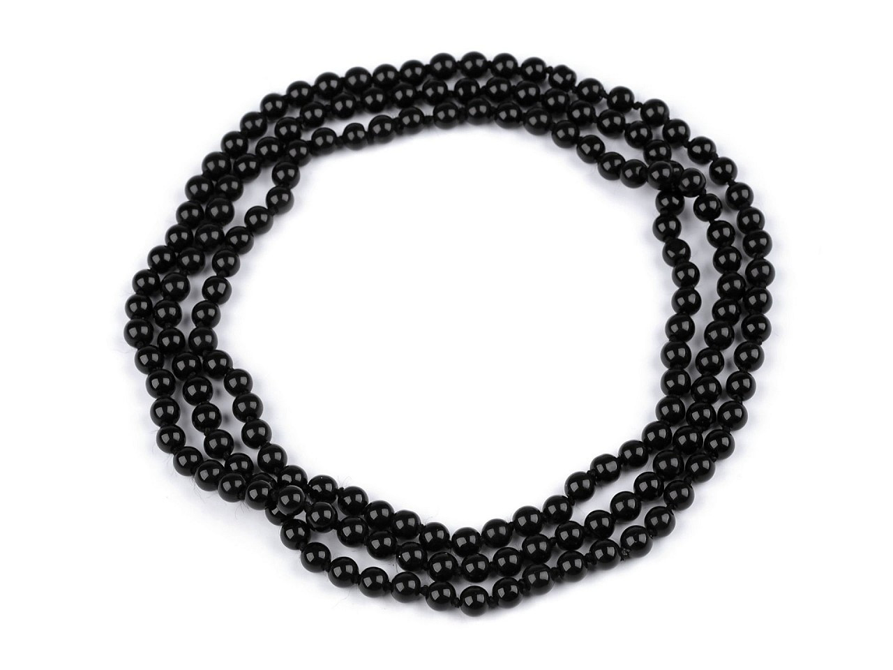 Perlový náhrdelník dlouhý, retro, barva 5 černá