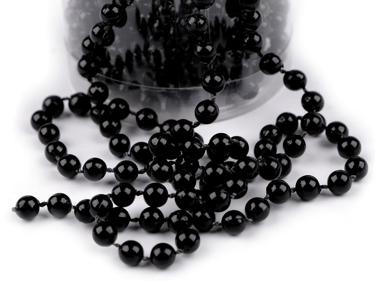 Perlový řetěz Ø6 mm vánoční, barva 11 černá