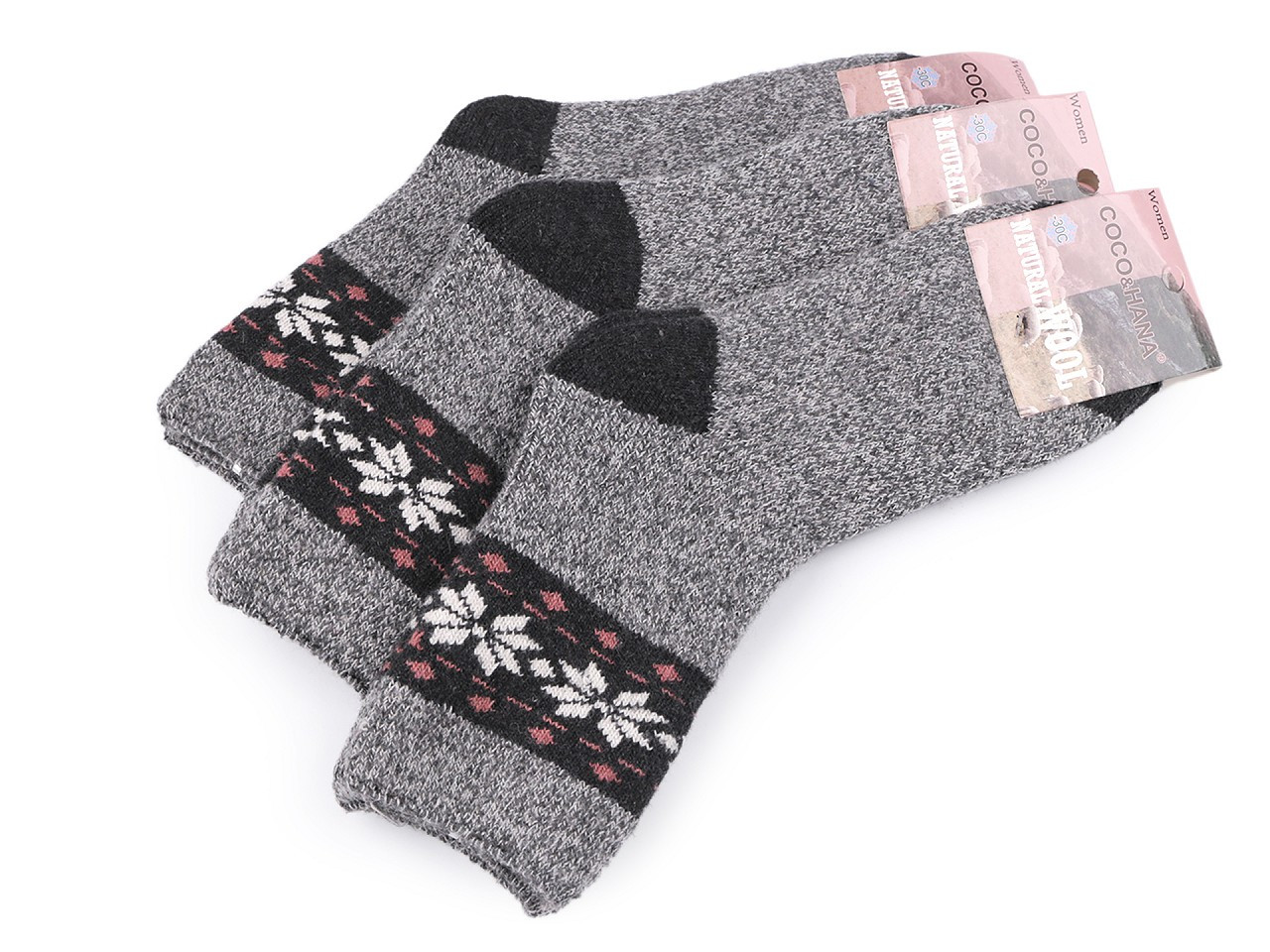 Ponožky thermo vysoké, barva 1 (37-41) šedá světlá