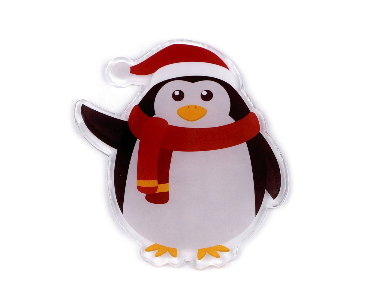 Vánoční gelové samolepky na okno - sněhulák, tučňák, barva 3 bílá tučňák