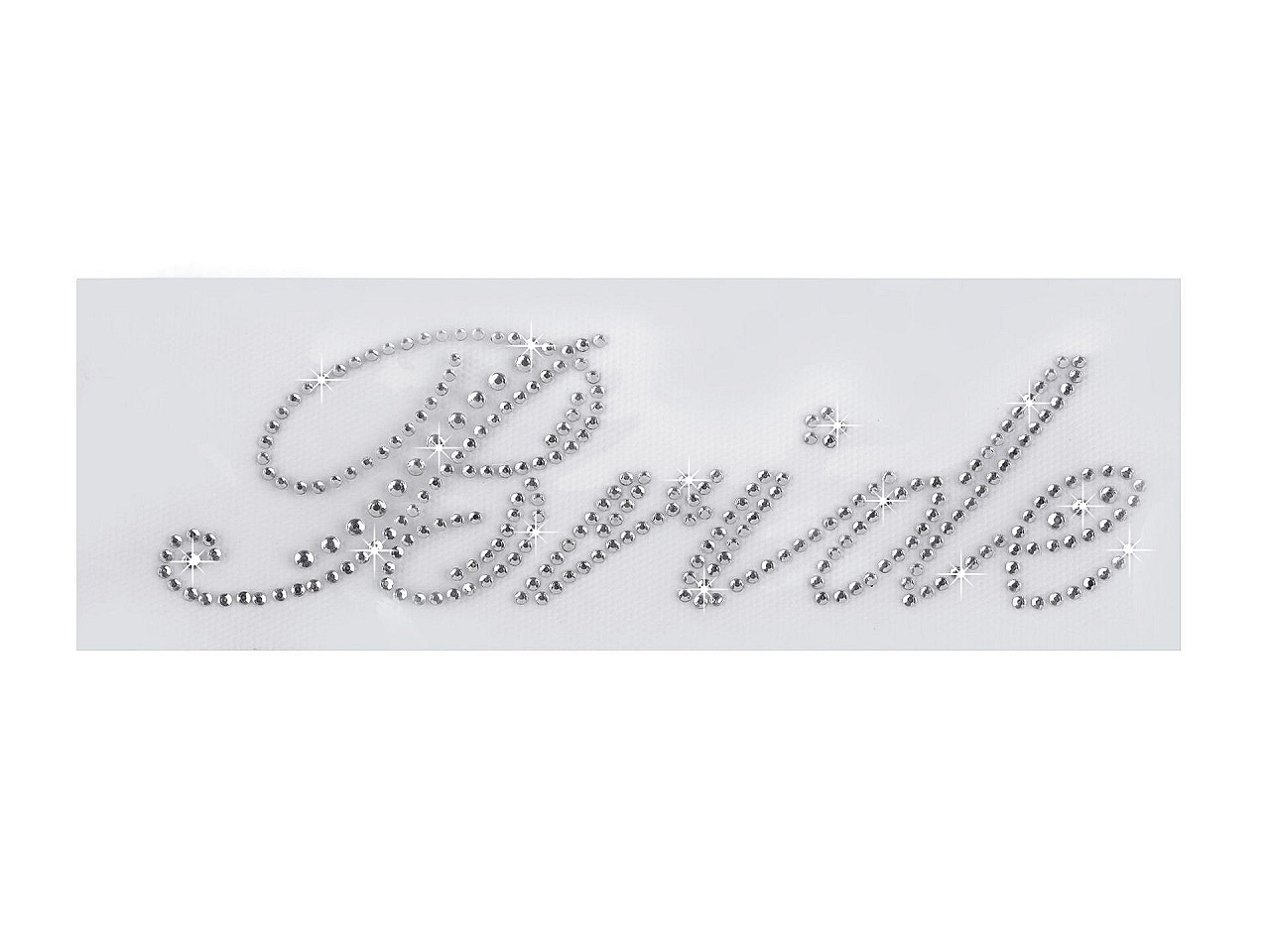 Hot-fix nažehlovací kamínková aplikace na textil Bride, barva crystal
