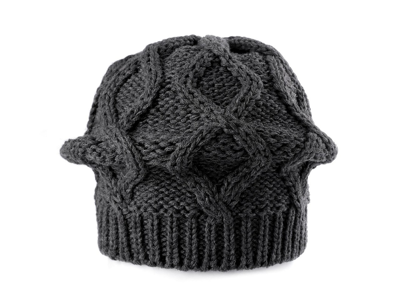 Dámský / dívčí pletený baret, barva 4 šedá