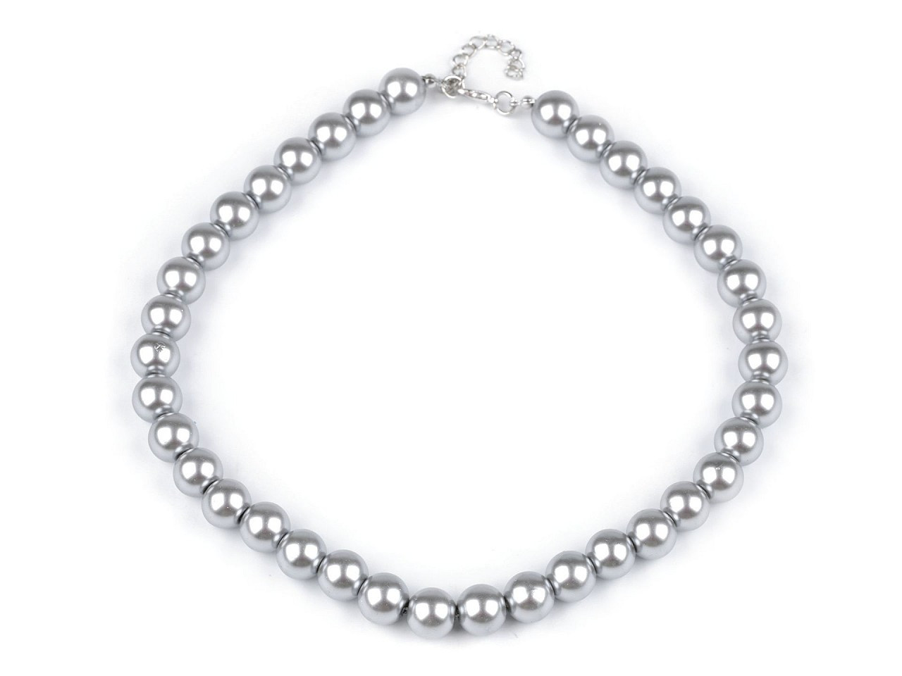 Perlový náhrdelník, barva 5 šedá světlá