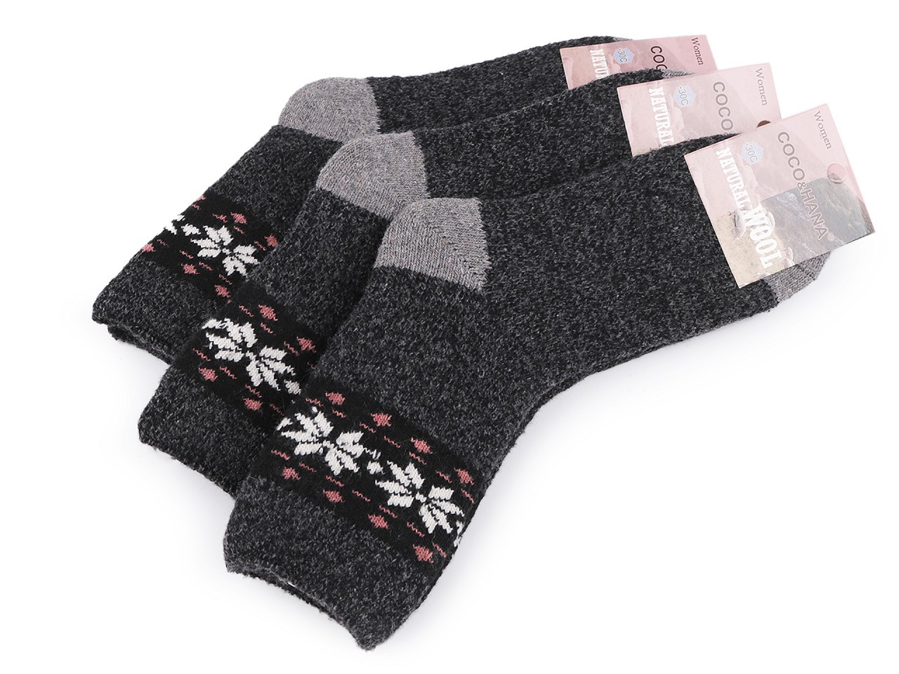 Ponožky thermo vysoké, barva 2 (vel. 37-41) šedá tmavá