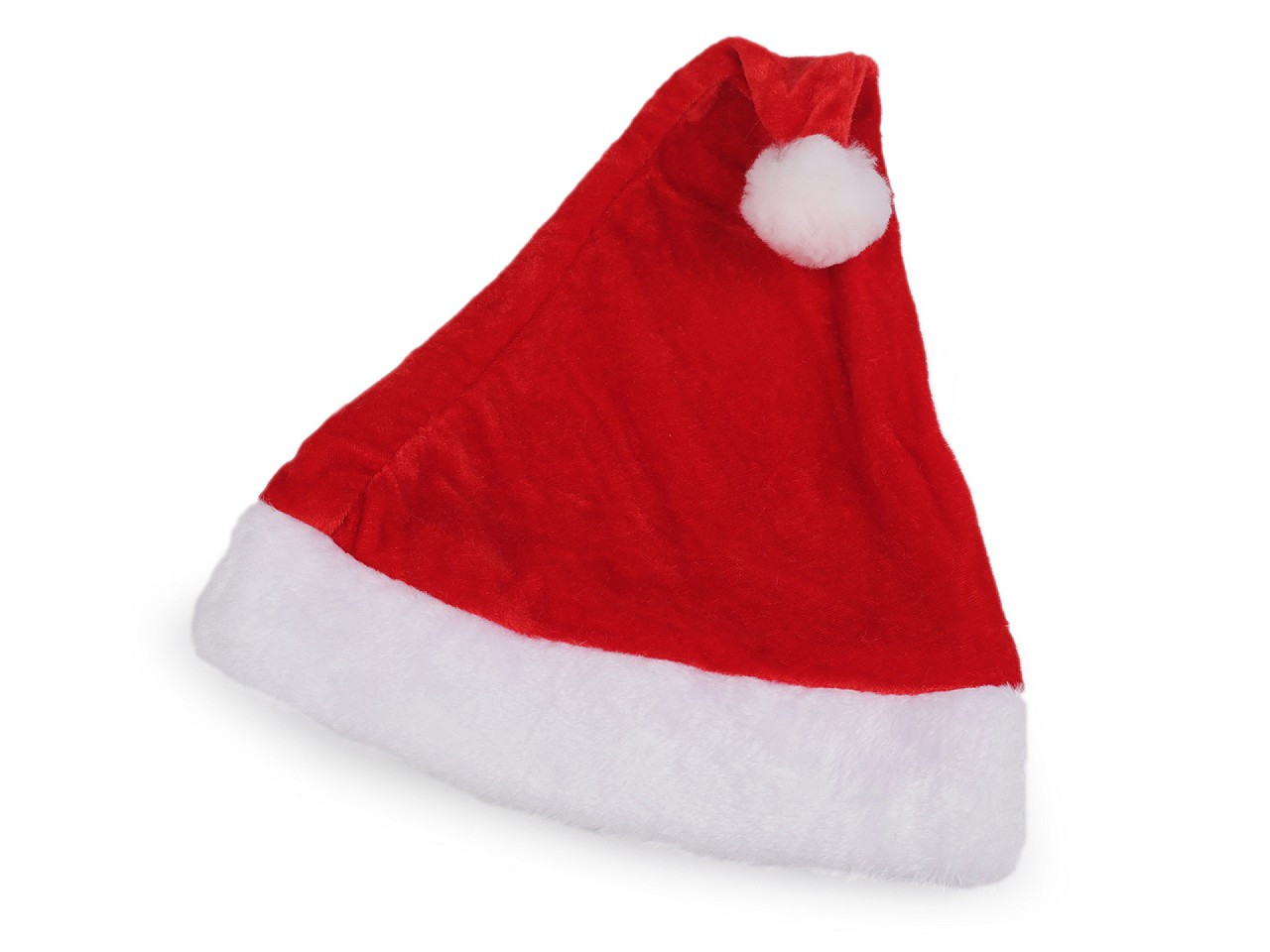 Dětská vánoční sametová čepice, barva červená