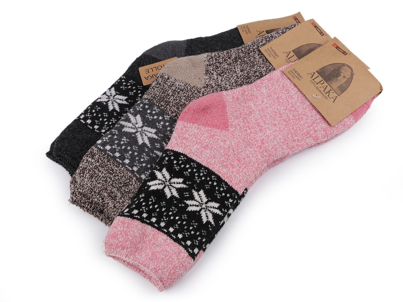 Dámské ponožky thermo Alpaka, barva 3 (vel. 35-38) mix náhodný