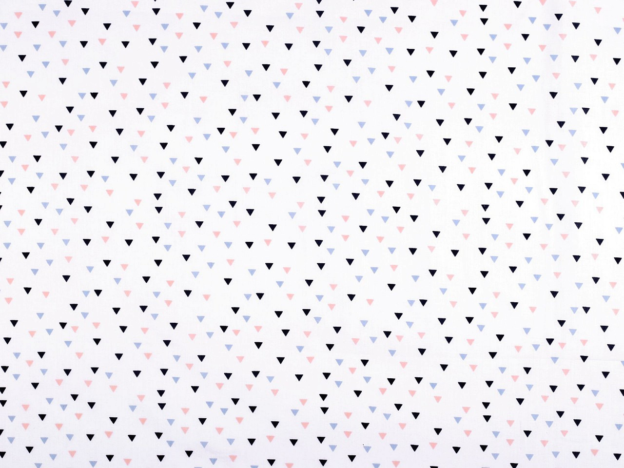 Bavlněná látka / plátno trojúhelníčky, barva (792) bílá
