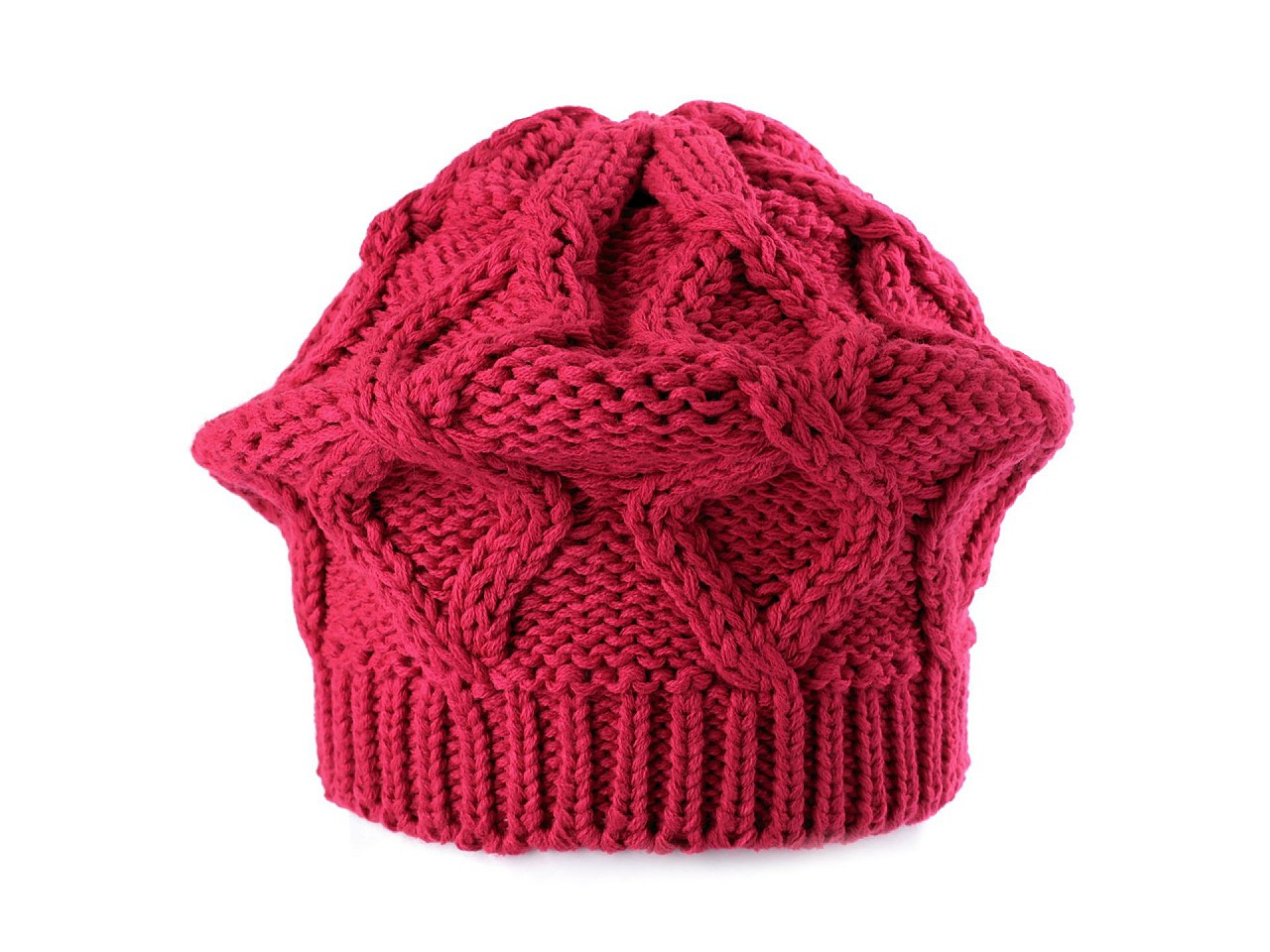 Dámský / dívčí pletený baret, barva 3 pink