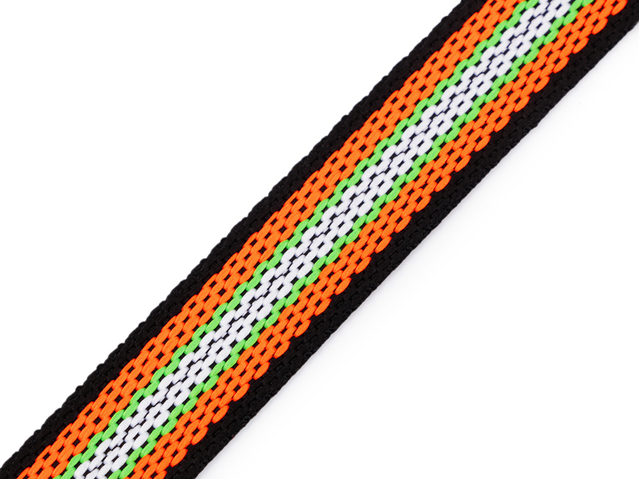 Oboustranný popruh šíře 20 mm, barva 8 černá oranžová
