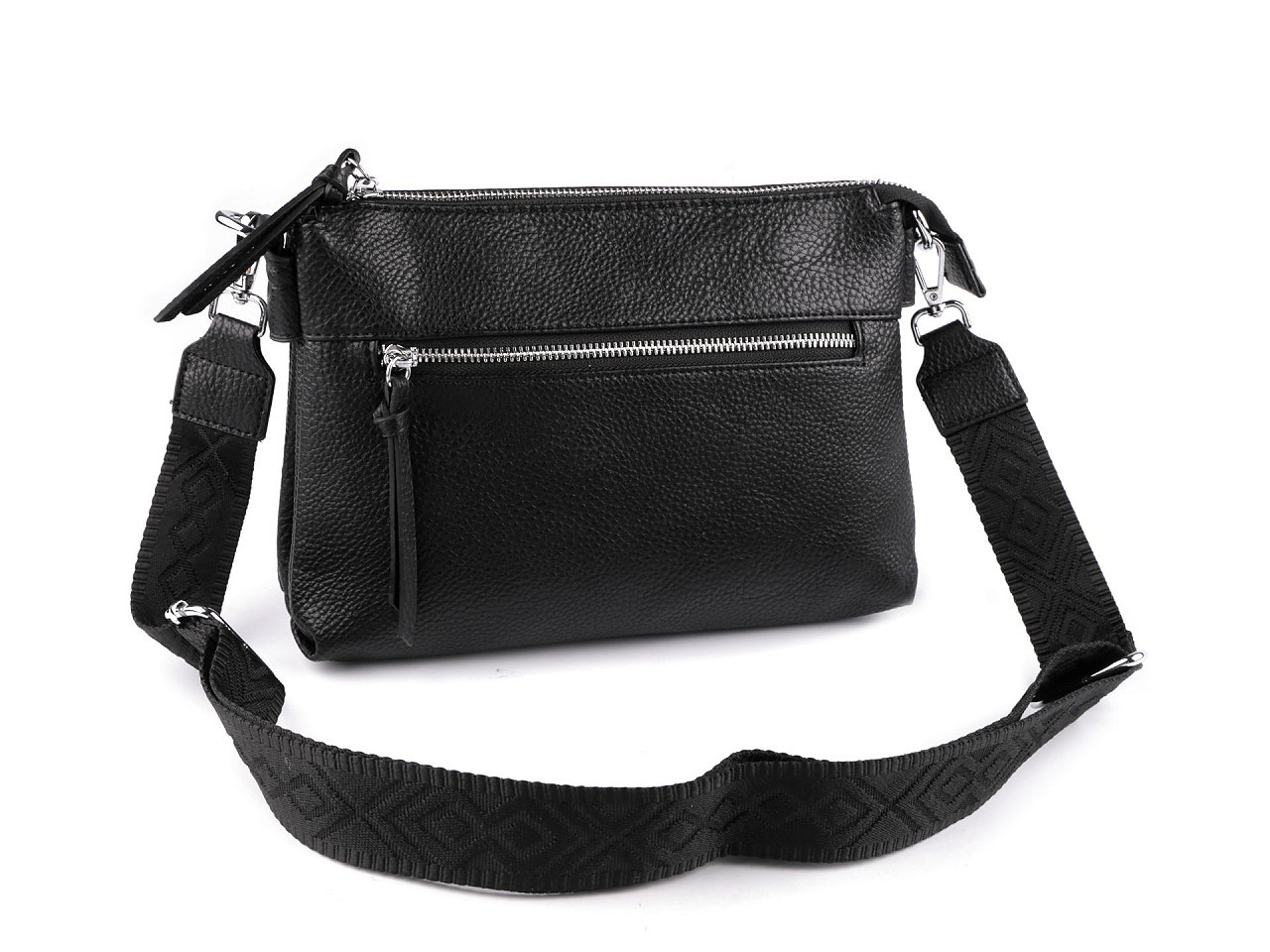 Dámská / dívčí kabelka crossbody s popruhem 28x20 cm, barva 23 černá