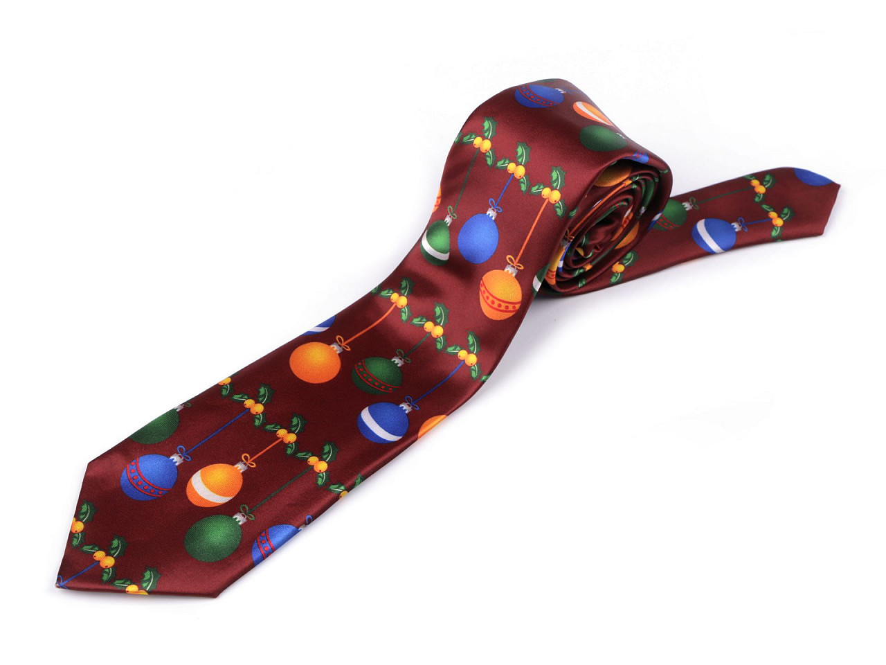 Saténová vánoční kravata, barva 1 bordó