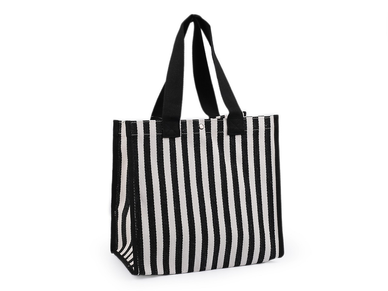 Bavlněná taška pevná s pruhy 33x32 cm, barva 3 černá