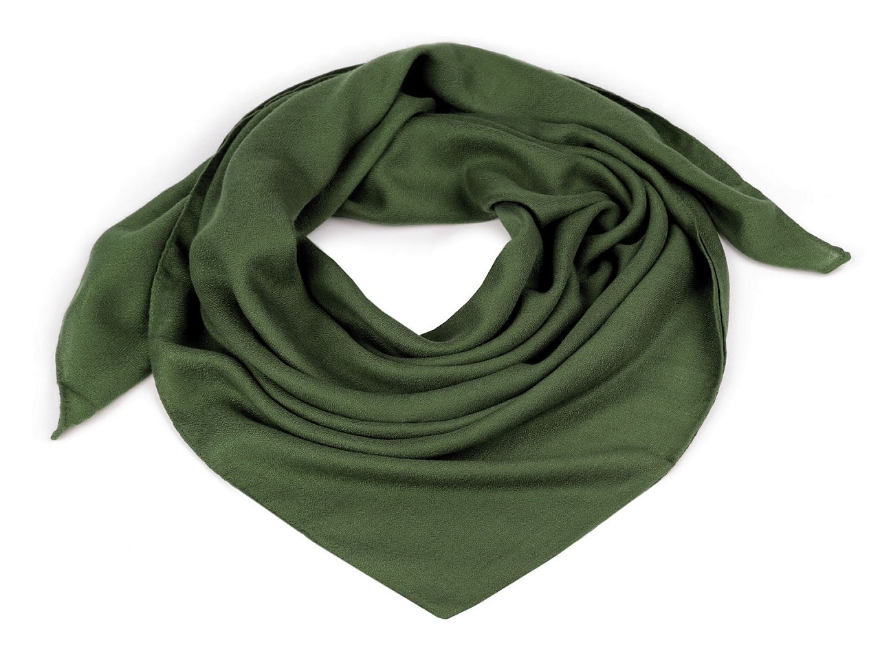 Šátek jednobarevný 90x90 cm, barva 12 zelená khaki