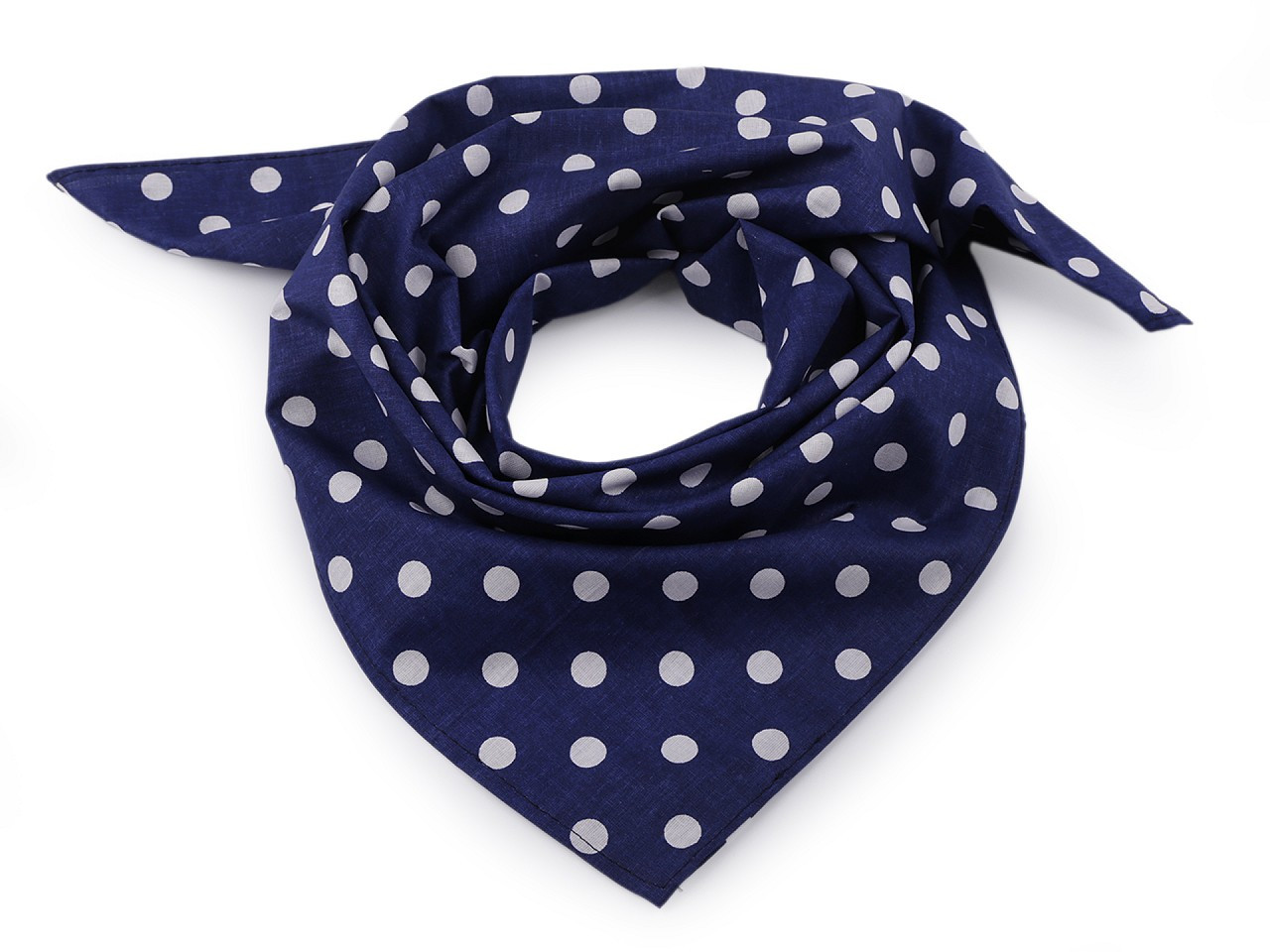 Bavlněný šátek s puntíky 65x65 cm, barva 58 (080) modrá berlínská