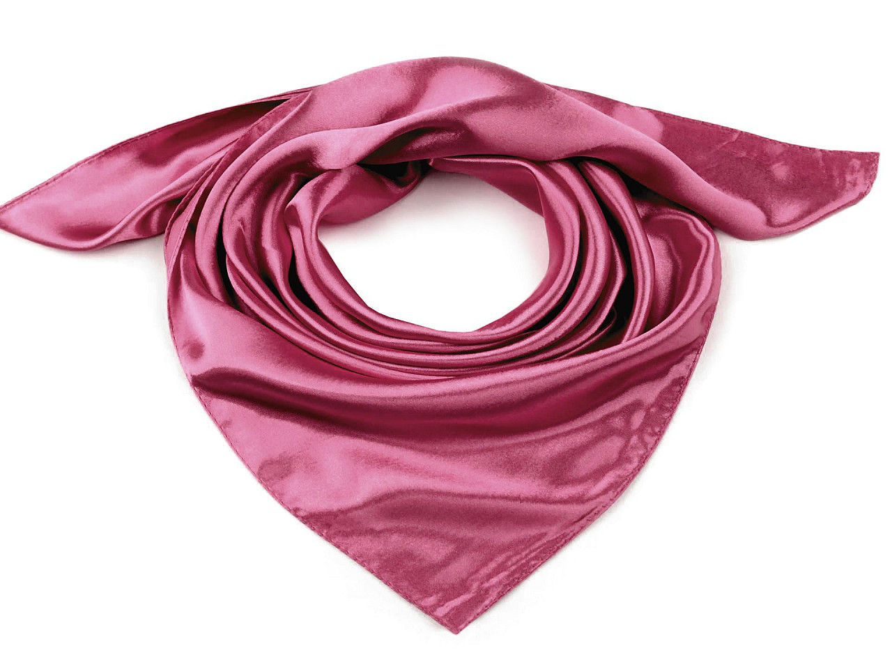 Saténový šátek jednobarevný 60x60 cm, barva 3 starorůžová