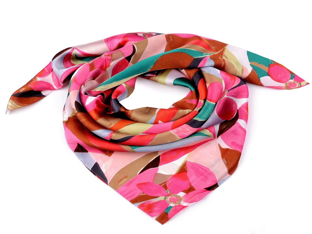 Saténový šátek 70x70 cm, barva 2 pink