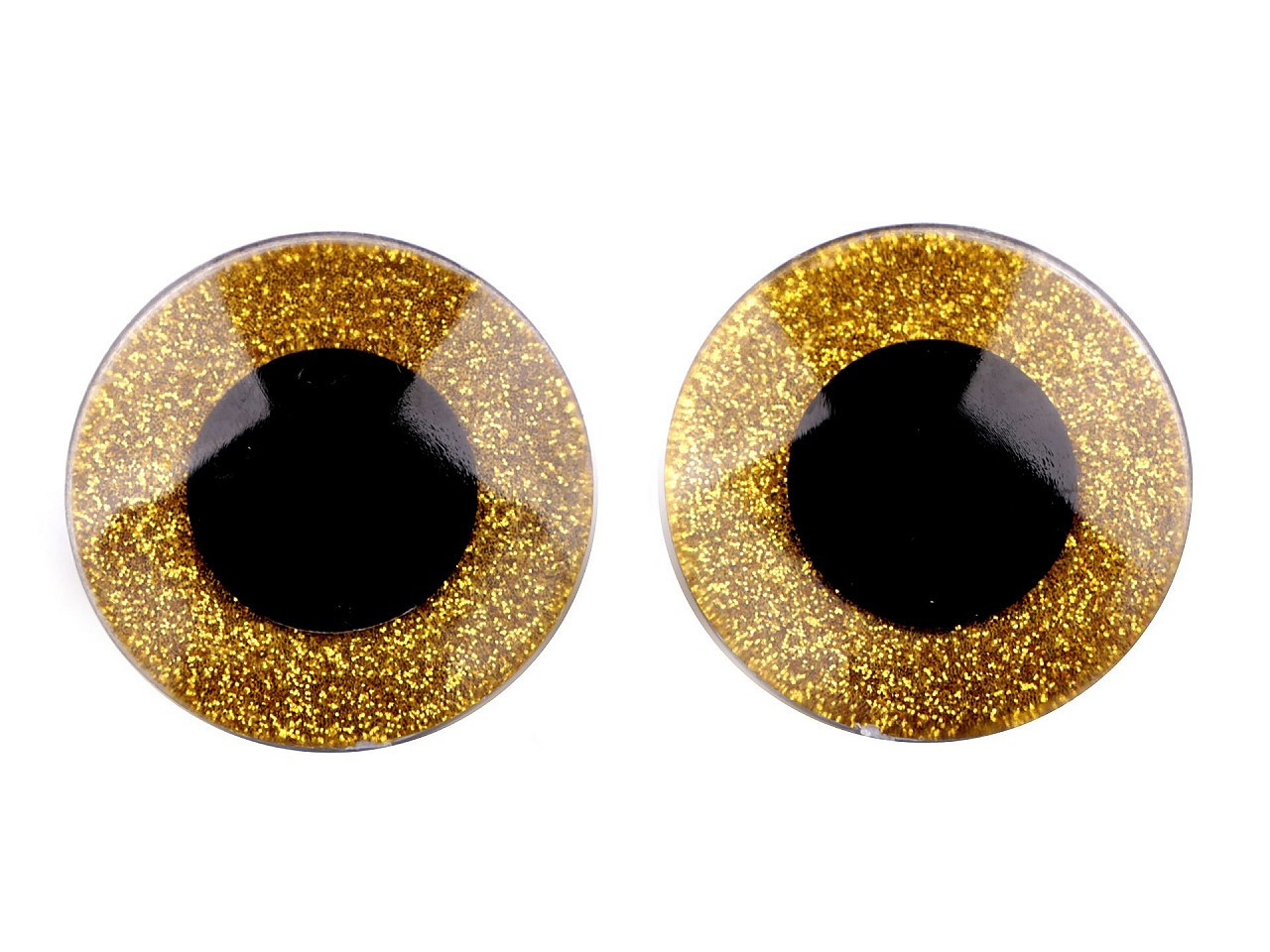 Oči velké s glitry s pojistkou Ø40 mm, barva 2 zlatá