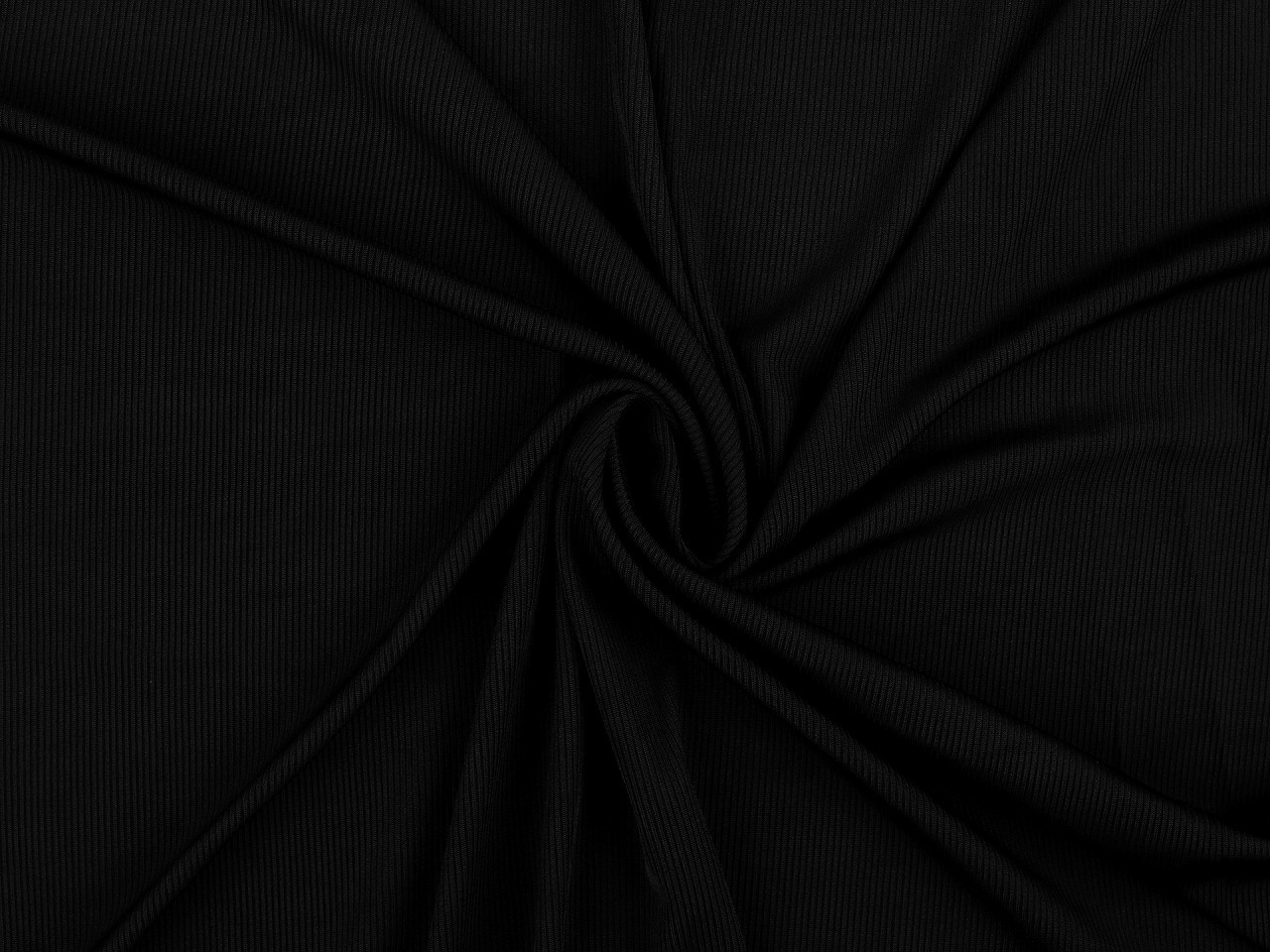 Úplet žebrovaný PES, barva 7 (210 g/m²) černá