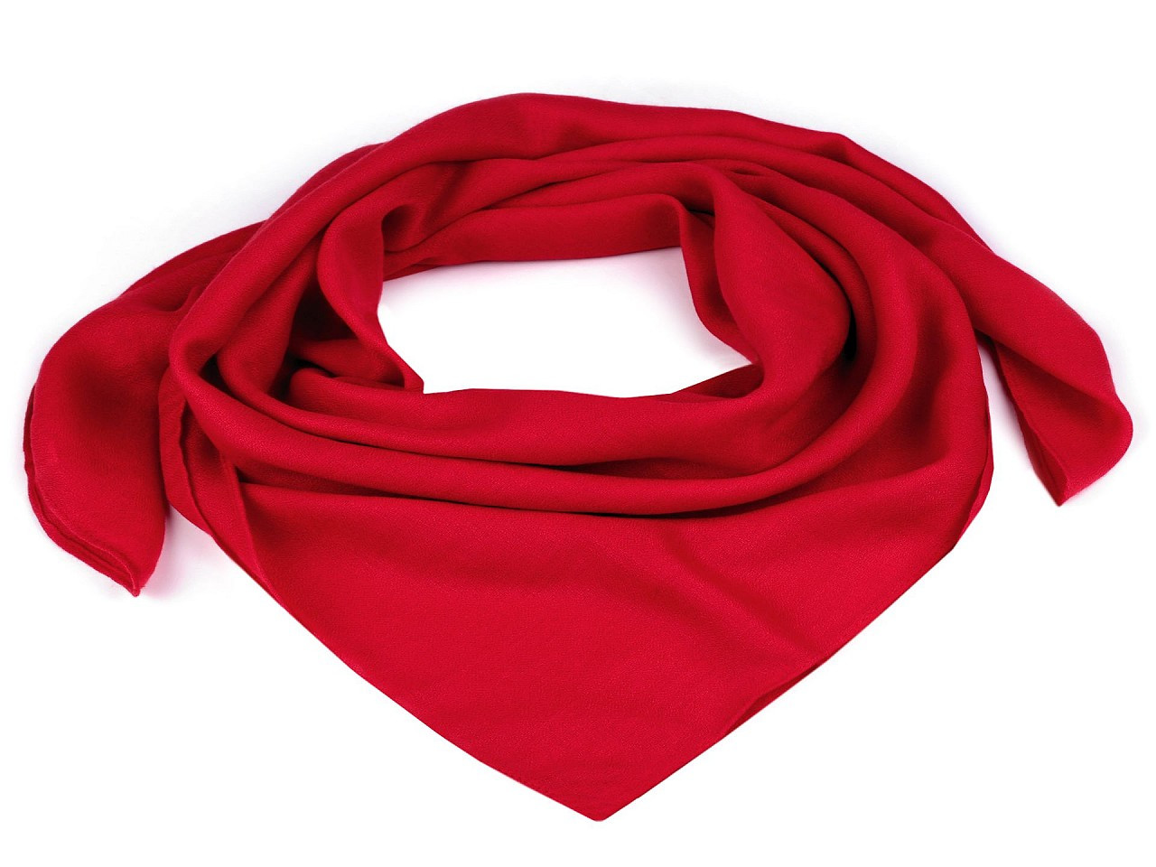 Šátek jednobarevný 90x90 cm, barva 4 červená