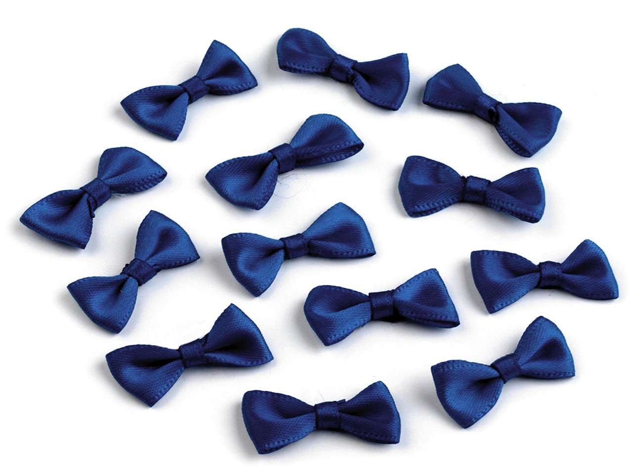 Svatební / prádlové mašličky 12x25 mm saténové, barva 40 modrá tmavá